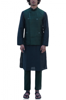 Green overlap bandi jacket