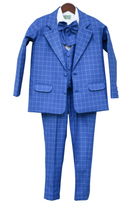 Blue checkered blazer and pant