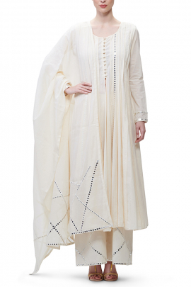 Off white mul mul dupatta