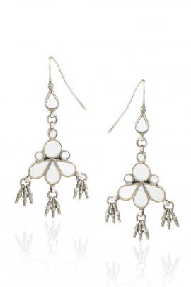 Silver ghungroo drop earrings