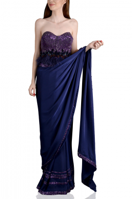 Royal blue sari
