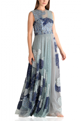 Light grey floral maxi dress