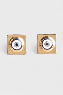 Gold evil eye cufflinks