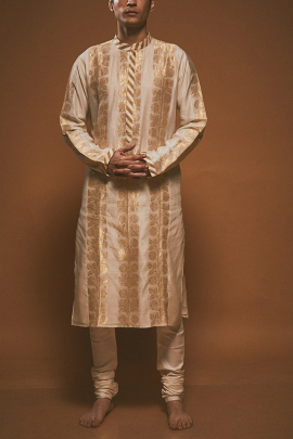 Ivory gold kurta with churidar