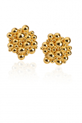 Gold plated molecule stud earrings