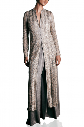 Pearl embellished long jacket