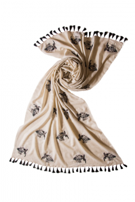 Embroidered pashima scarf