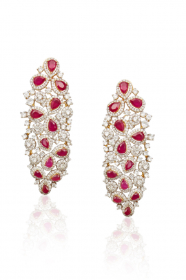 Diamond and ruby earrings